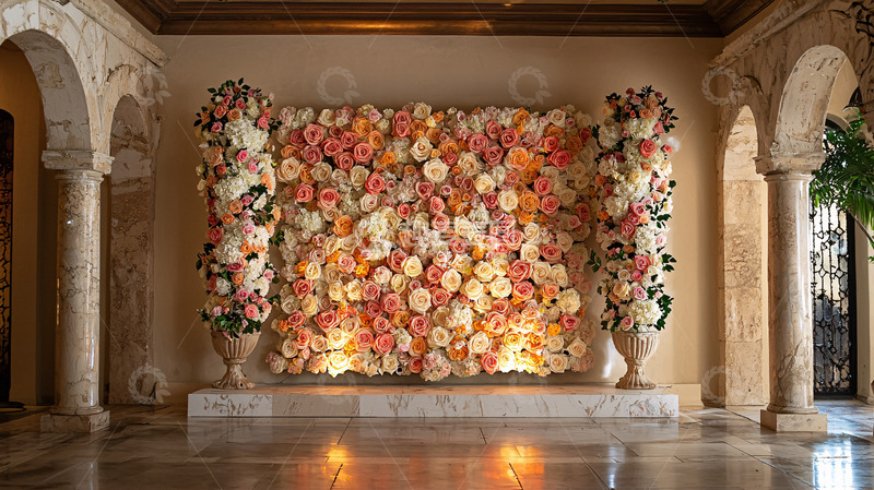 高清大图下载【趣麦麦图】粉色白色花朵墙