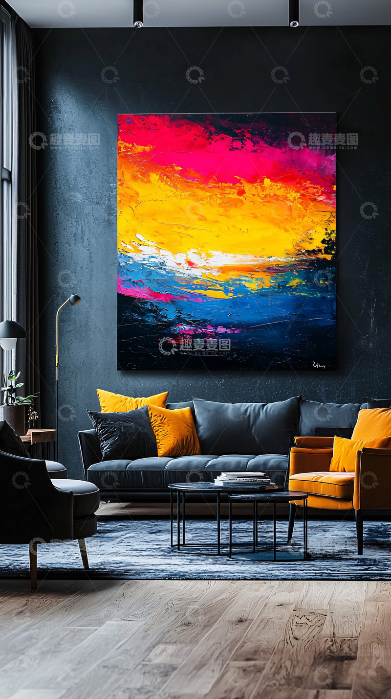 高清大图下载【趣麦麦图】色彩鲜艳的抽象油画