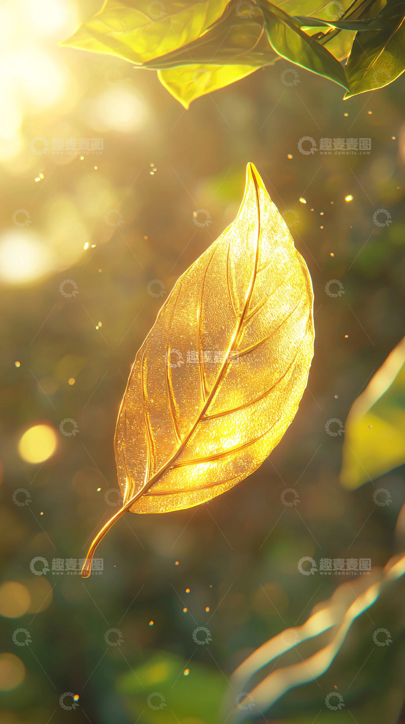 高清大图下载【趣麦麦图】阳光下的金叶