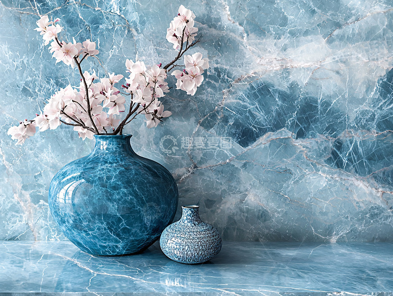 高清大图下载【趣麦麦图】-蓝绿色花瓶静物