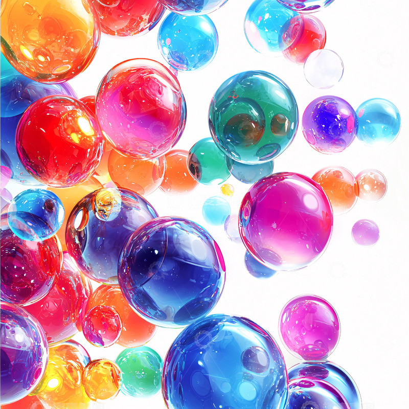 高清大图下载【趣麦麦图】彩色透明水球