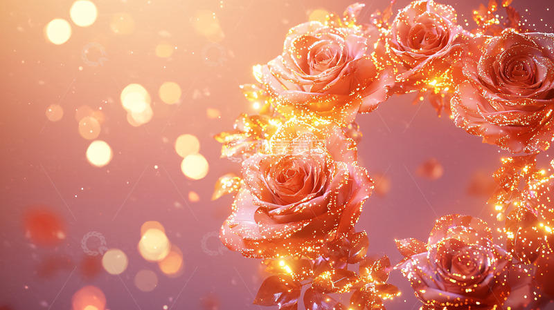 高清大图下载【趣麦麦图】光影玫瑰花环