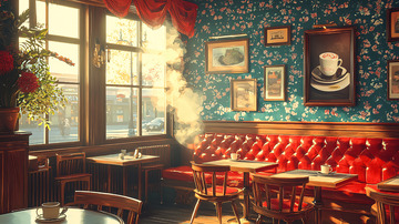 复古咖啡馆午后阳光
