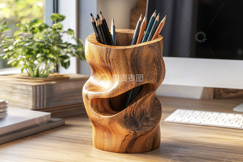 高清大图下载【趣麦麦图】木制笔筒与桌面静物