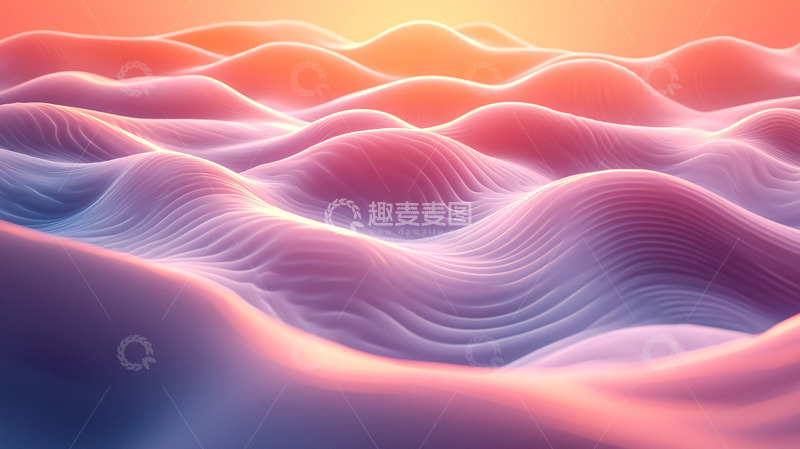 高清大图下载【趣麦麦图】粉色渐变波浪
