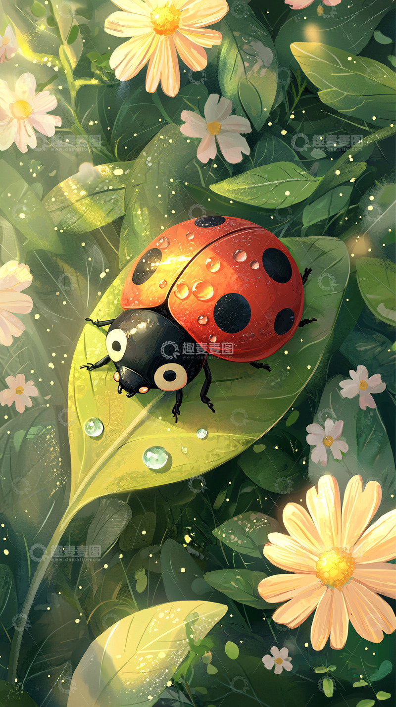 高清大图下载【趣麦麦图】卡通瓢虫