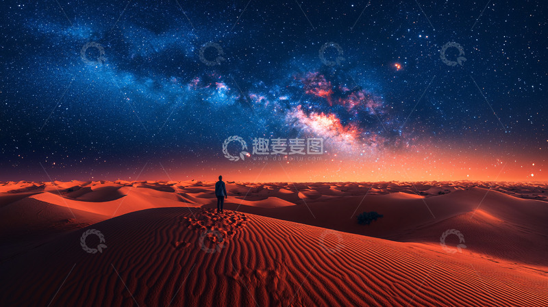 高清大图下载【趣麦麦图】沙漠星空
