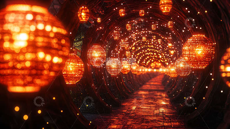 高清大图下载【趣麦麦图】橙色镜面球通道