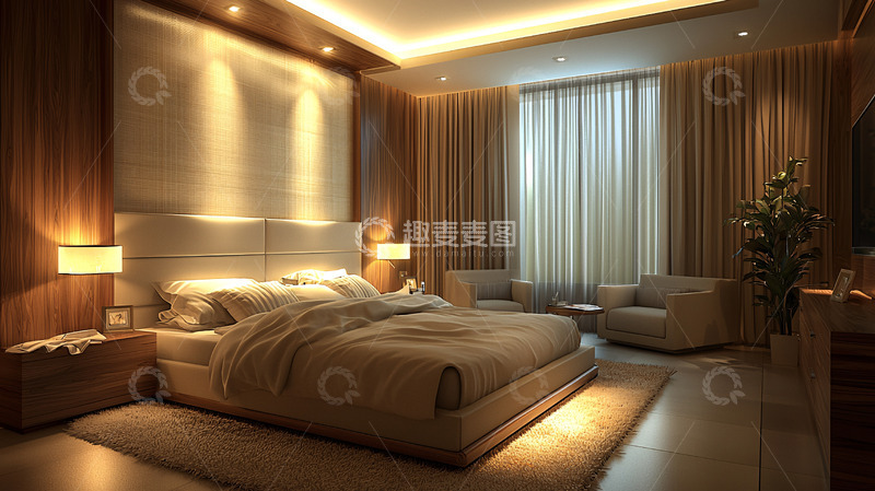 高清大图下载【趣麦麦图】温馨舒适的卧室场景