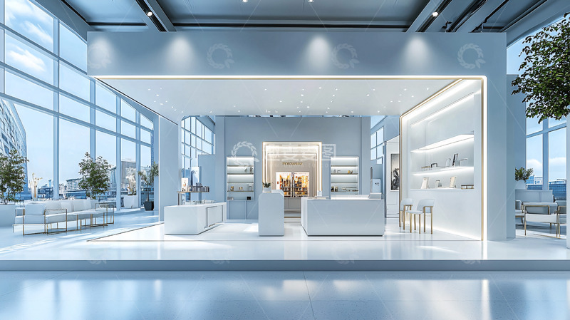 现代简约白色展厅设计