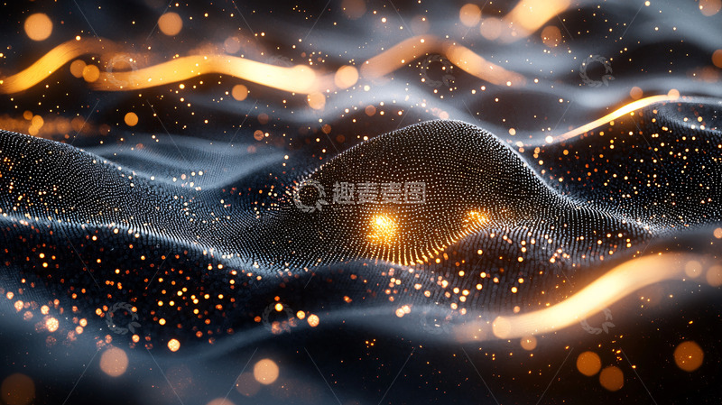 高清大图下载【趣麦麦图】炫彩粒子波动抽象背景