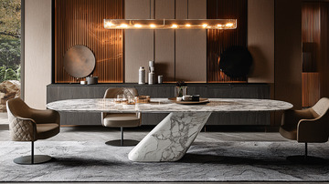现代轻奢大理石餐桌