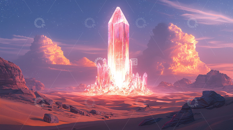 高清大图下载【趣麦麦图】巨型粉色水晶塔