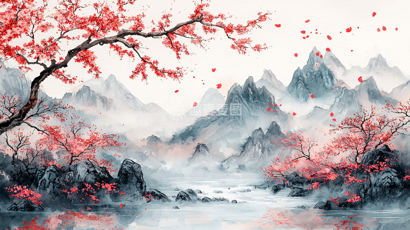 高清大图下载【趣麦麦图】水墨山水画115