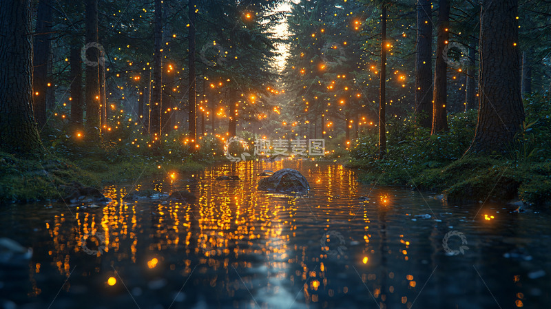 高清大图下载【趣麦麦图】梦幻森林小溪