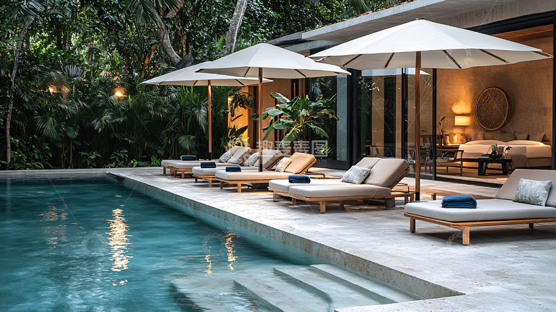 高清大图下载【趣麦麦图】豪华泳池别墅