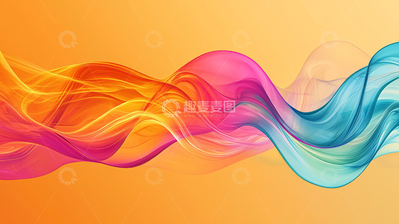 高清大图下载【趣麦麦图】抽象彩色飘带