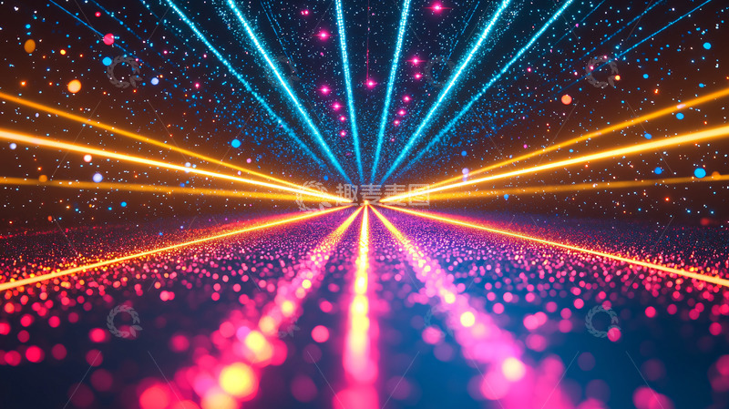 高清大图下载【趣麦麦图】未来科技感的霓虹光线