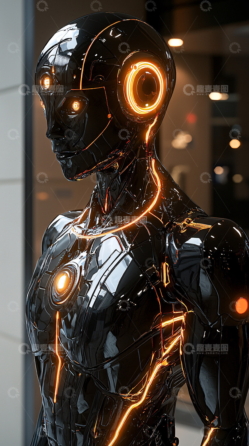 高清大图下载【趣麦麦图】未来科技感机器人
