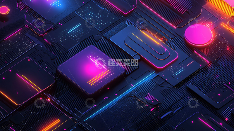 高清大图下载【趣麦麦图】科技感电路板抽象背景