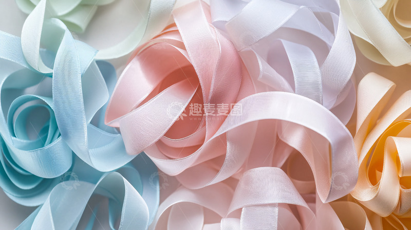 高清大图下载【趣麦麦图】彩色丝带堆叠