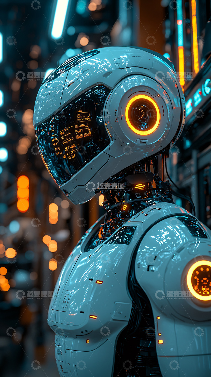 高清大图下载【趣麦麦图】未来科技感机器人