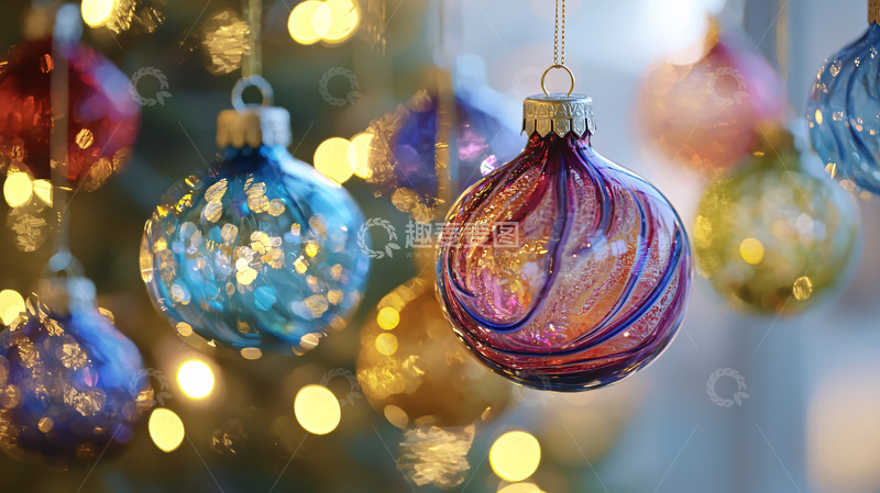 高清大图下载【趣麦麦图】圣诞树彩球