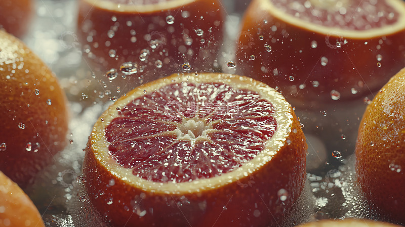 高清大图下载【趣麦麦图】水滴沾湿的红橙切片