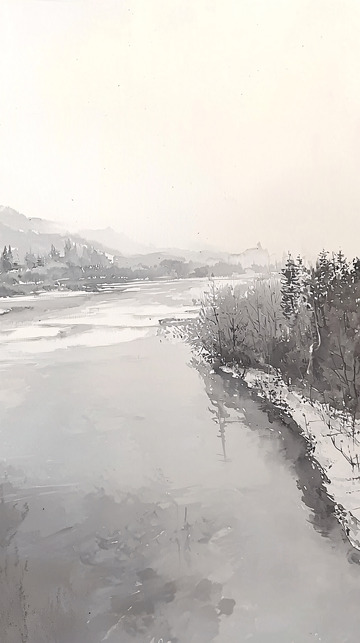 黑白河流冬景
