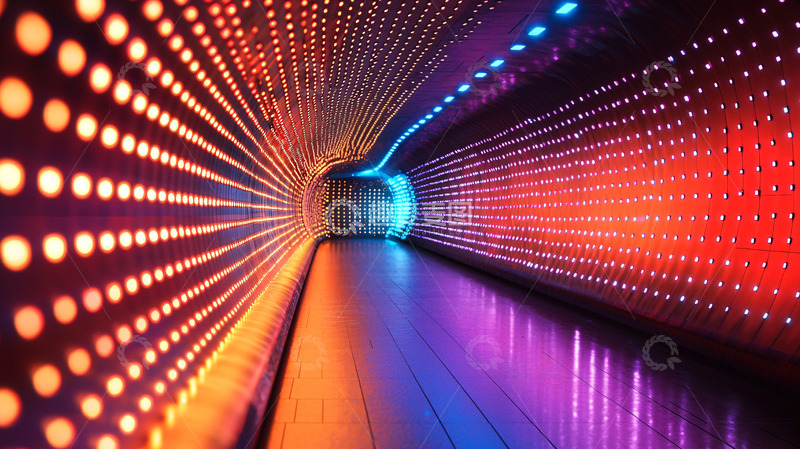 高清大图下载【趣麦麦图】炫彩灯光隧道