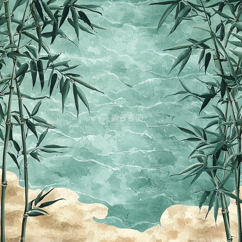 高清大图下载【趣麦麦图】竹林水墨背景