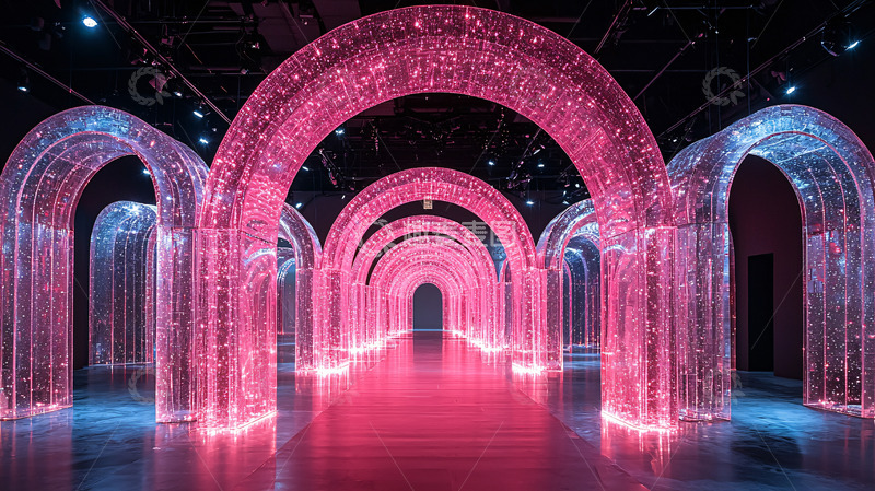 高清大图下载【趣麦麦图】梦幻水晶拱门长廊