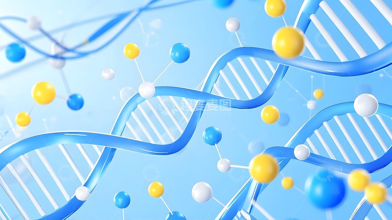 高清大图下载【趣麦麦图】卡通医疗健康DNA矢量插画1