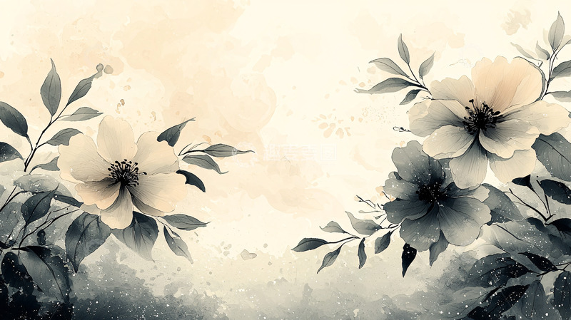 高清大图下载【趣麦麦图】水墨花卉