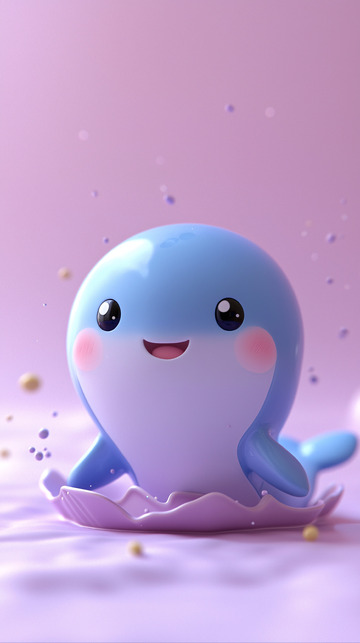 可爱卡通小鲸鱼