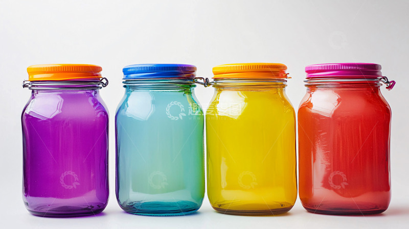 高清大图下载【趣麦麦图】彩色玻璃罐