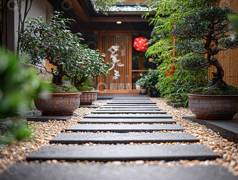 高清大图下载【趣麦麦图】日式庭院入口