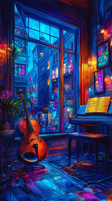 夜晚房间夜景