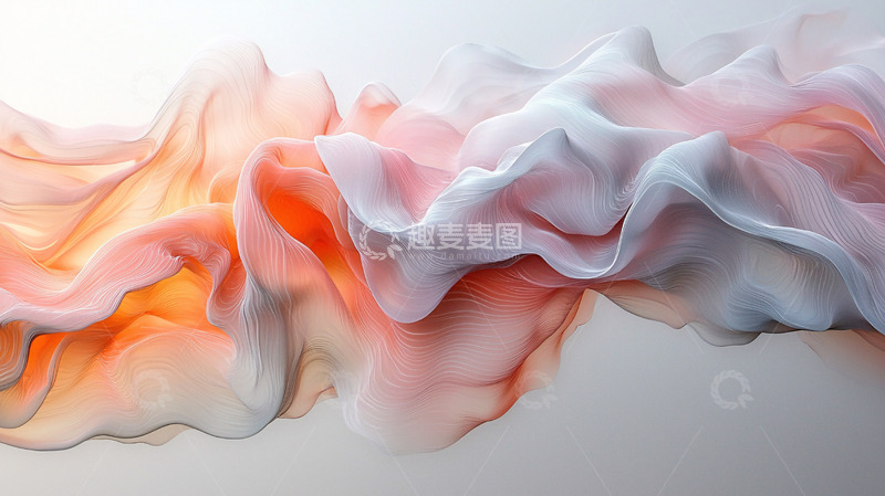 高清大图下载【趣麦麦图】轻柔飘逸的彩色丝绸