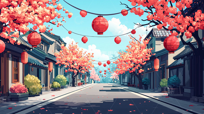 高清大图下载【趣麦麦图】樱花街道