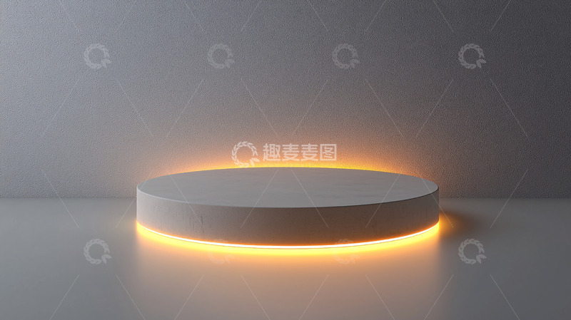 高清大图下载【趣麦麦图】圆形白色发光展台