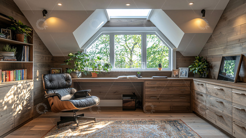 高清大图下载【趣麦麦图】阁楼舒适书房