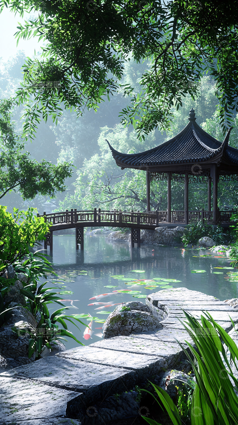 高清大图下载【趣麦麦图】中式园林