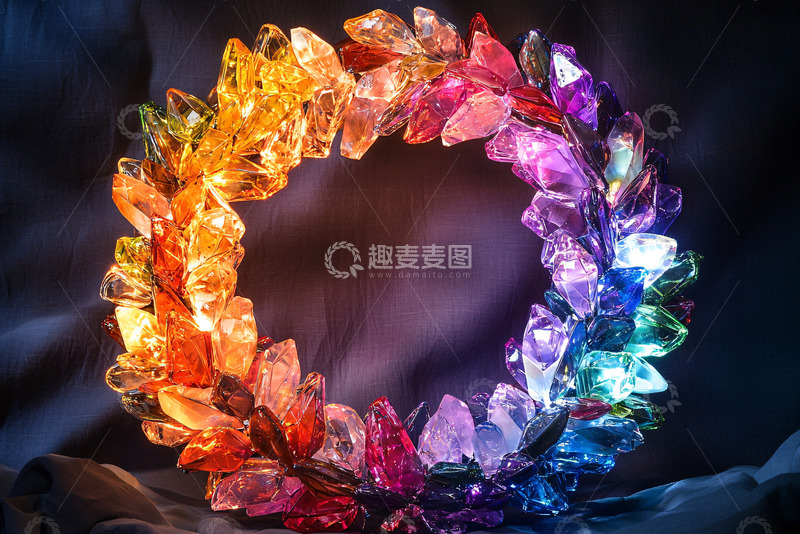 高清大图下载【趣麦麦图】彩色水晶花环灯饰