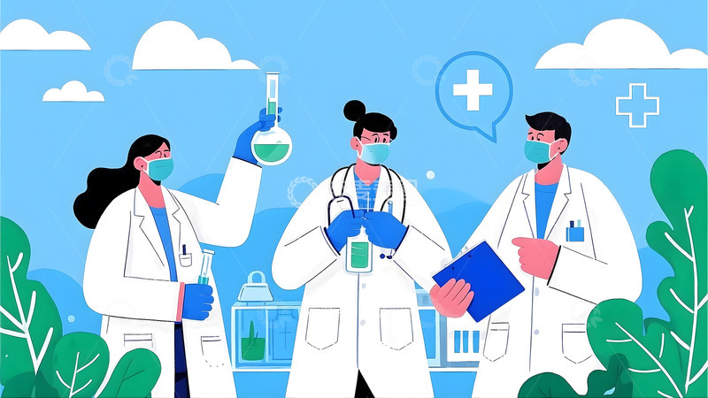 高清大图下载【趣麦麦图】卡通医疗健康医师节渐变矢量插画