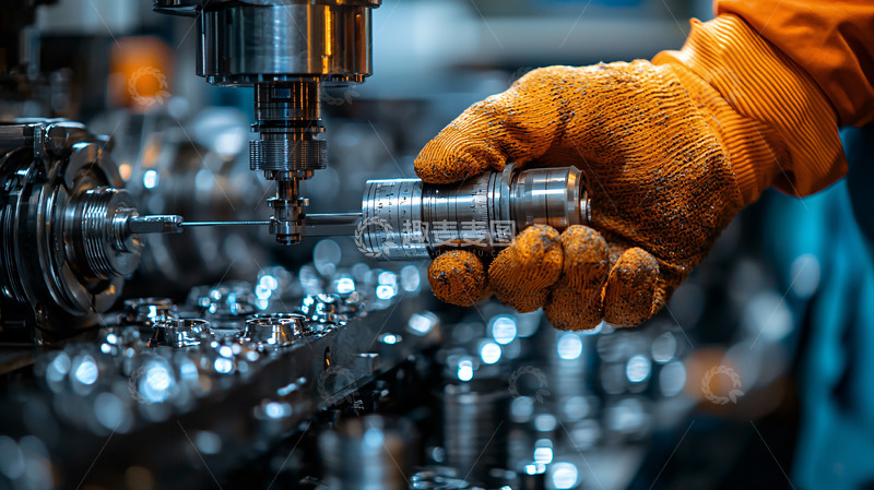 高清大图下载【趣麦麦图】金属加工车间工人操作机床