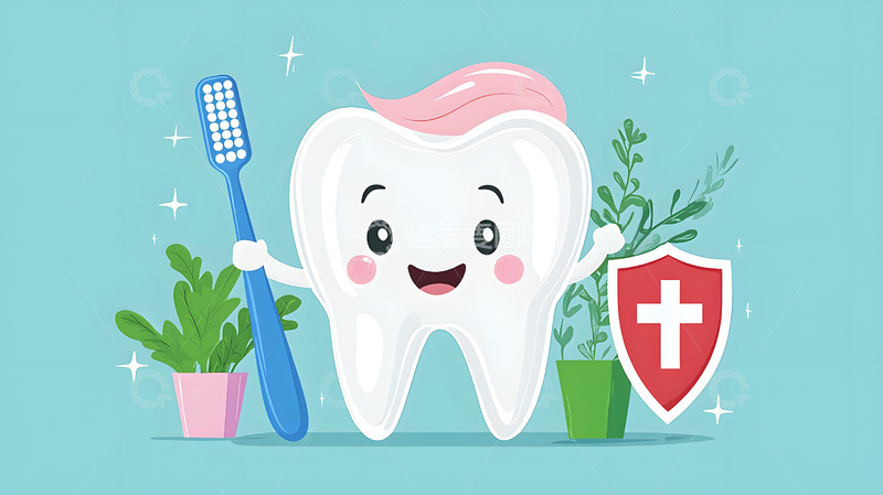 高清大图下载【趣麦麦图】插画可爱的口腔健康卡通插画3