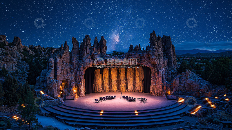 高清大图下载【趣麦麦图】星空下的圆形剧场