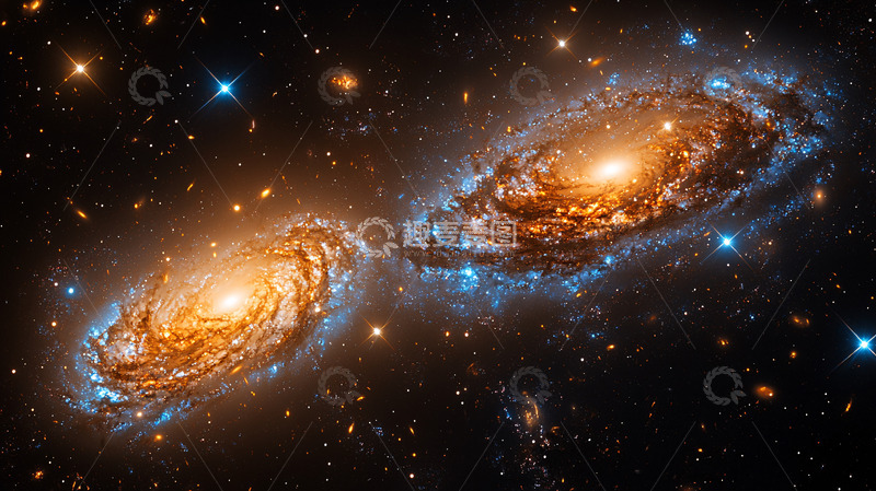 高清大图下载【趣麦麦图】宇宙星系碰撞