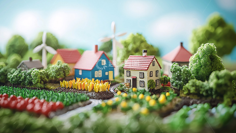 高清大图下载【趣麦麦图】田园风光微缩景观